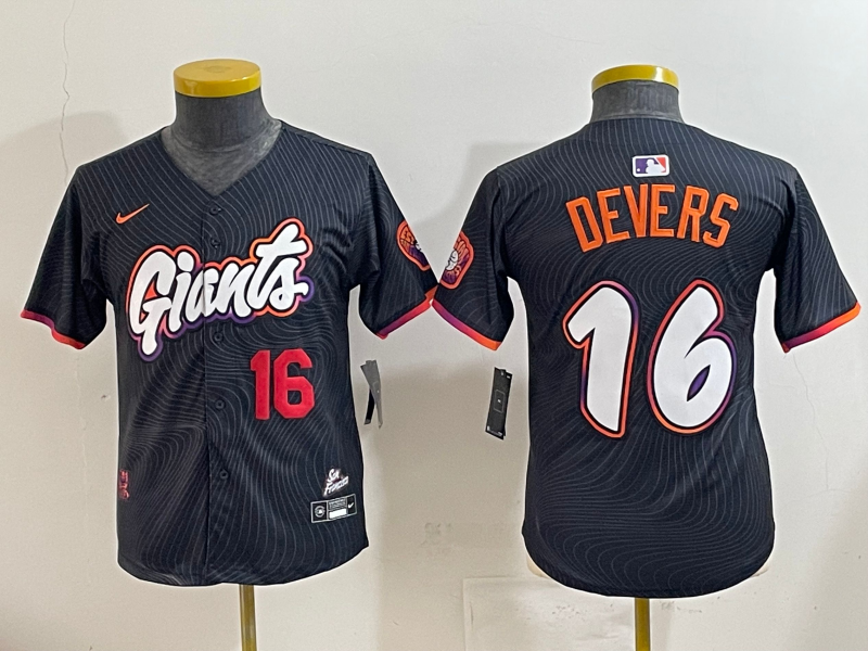 Men 2025 San Francisco Giants #16 Devers Black Joint Name Nike MLB Jersey style 03->chicago white sox->MLB Jersey